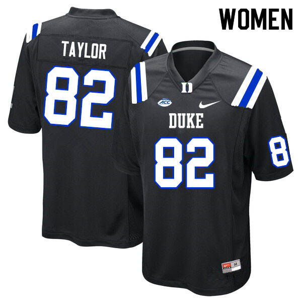 Women #82 Chris Taylor Duke Blue Devils College Football Jerseys Sale-Black - Click Image to Close